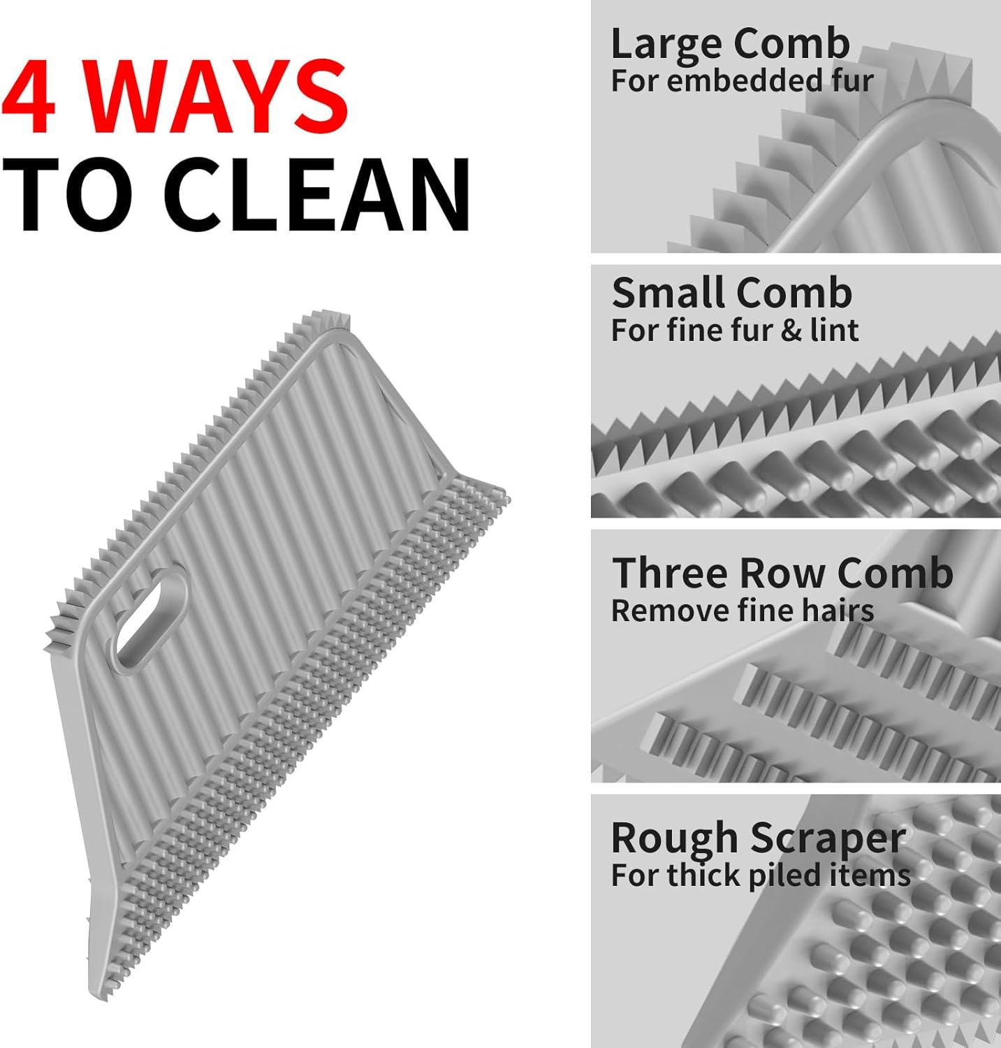 Carpet Rake for Pet Hair Removal (3 Pack),Dog Cat Fur Remover Rubber Broom,Carpet Rake - 60" Long Handle Lint Shaver Cleaner Tools,Scraper Brush for Carpet,Rug,Car Mat,Couch,Pet Bed,Furniture