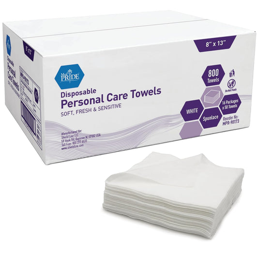 MED PRIDE Disposable Dry Wipes for Adults, Soft & Absorbent Personal Towels, Bulk 800 Count, Incontinence Care, Baby Wipes (800 Count (Pack of 1))