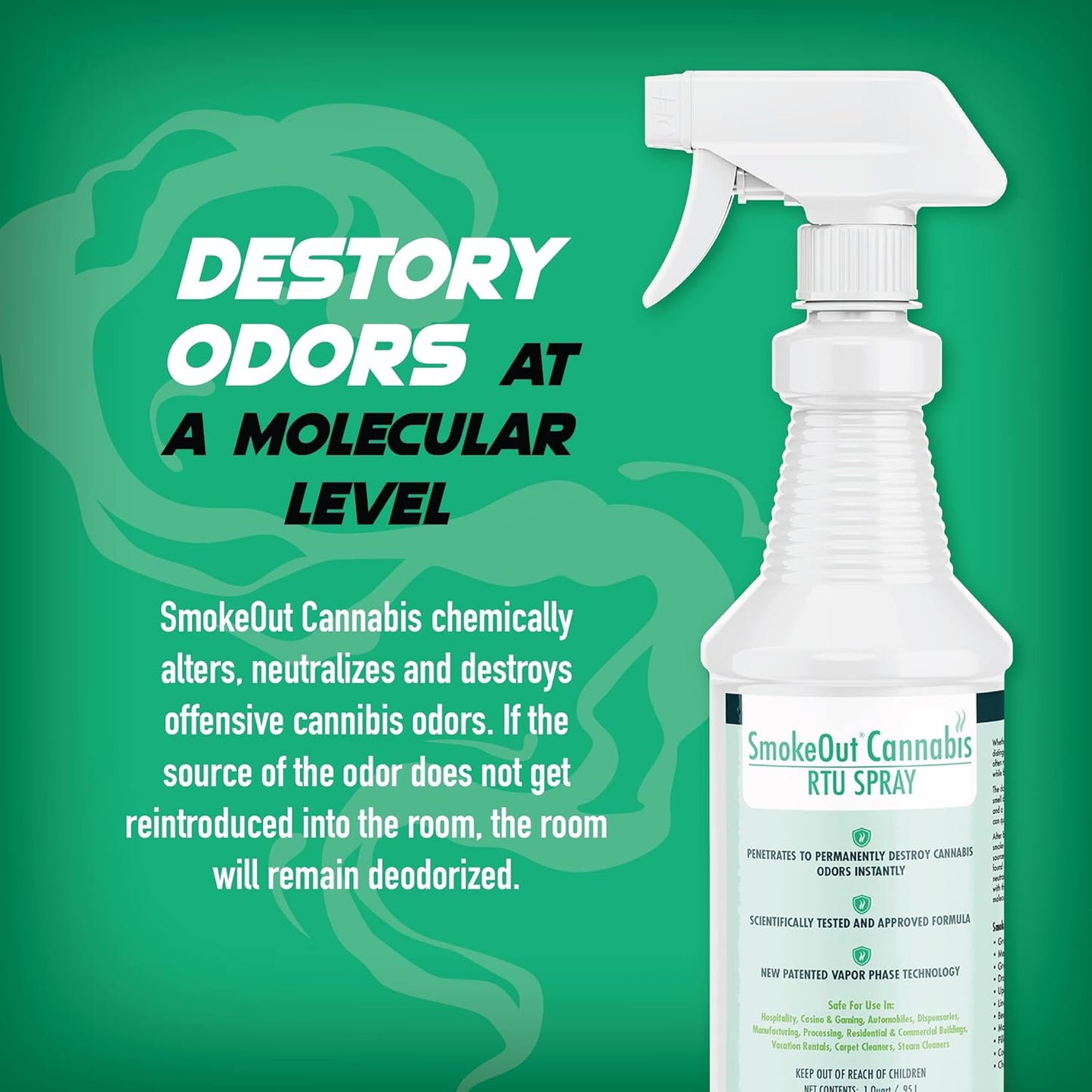 SmokeOut - Commercial Strength Odor Eliminator - Neutralizer, Deodorizer, Odor Remover (32 ounce)