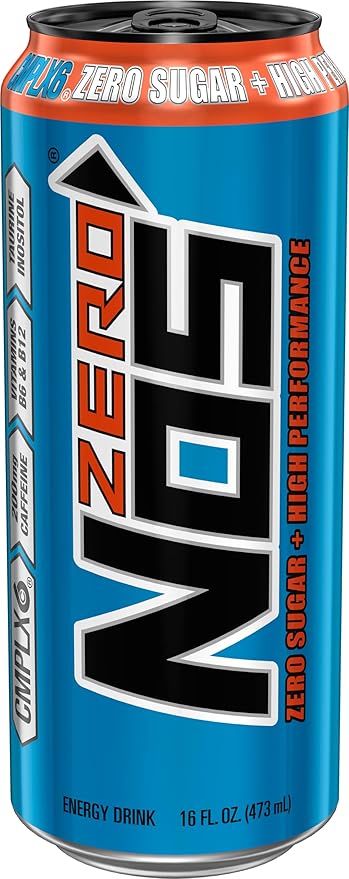 NOS Zero Sugar: High Performance Energy Drink. 16 Fl oz (Pack of 15)