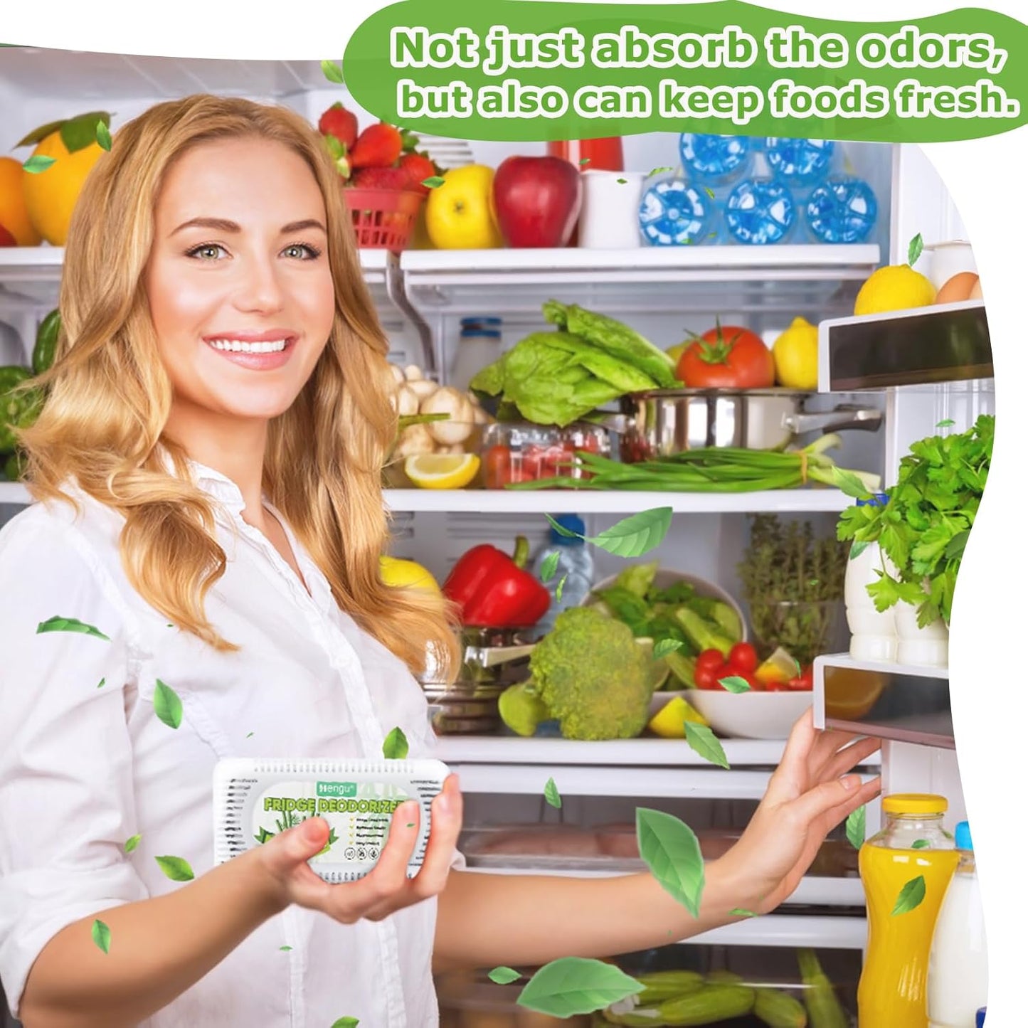 Hengu Fridge Deodorizer, (6 Pack) Fridge Odor Eliminator Natural Activated Charcoal More Effective Fridge Deodorizer Odor Eliminator Than Baking Soda, Smell Eliminator for Refrigerator & Freezer