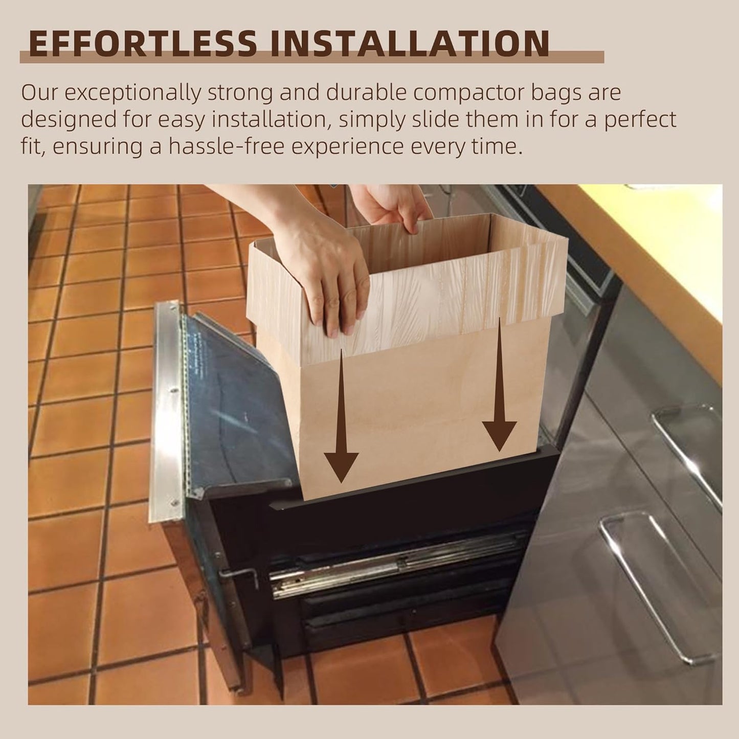 (20-Pack) Calvana Super Strong Compactor Bags, Heavy-Duty Kitchen Paper Trash Bags with Leak Proof Plastic Liner, Fits GE Model Compactors with Rectangular Containers, Includes 20 Sticker Seals