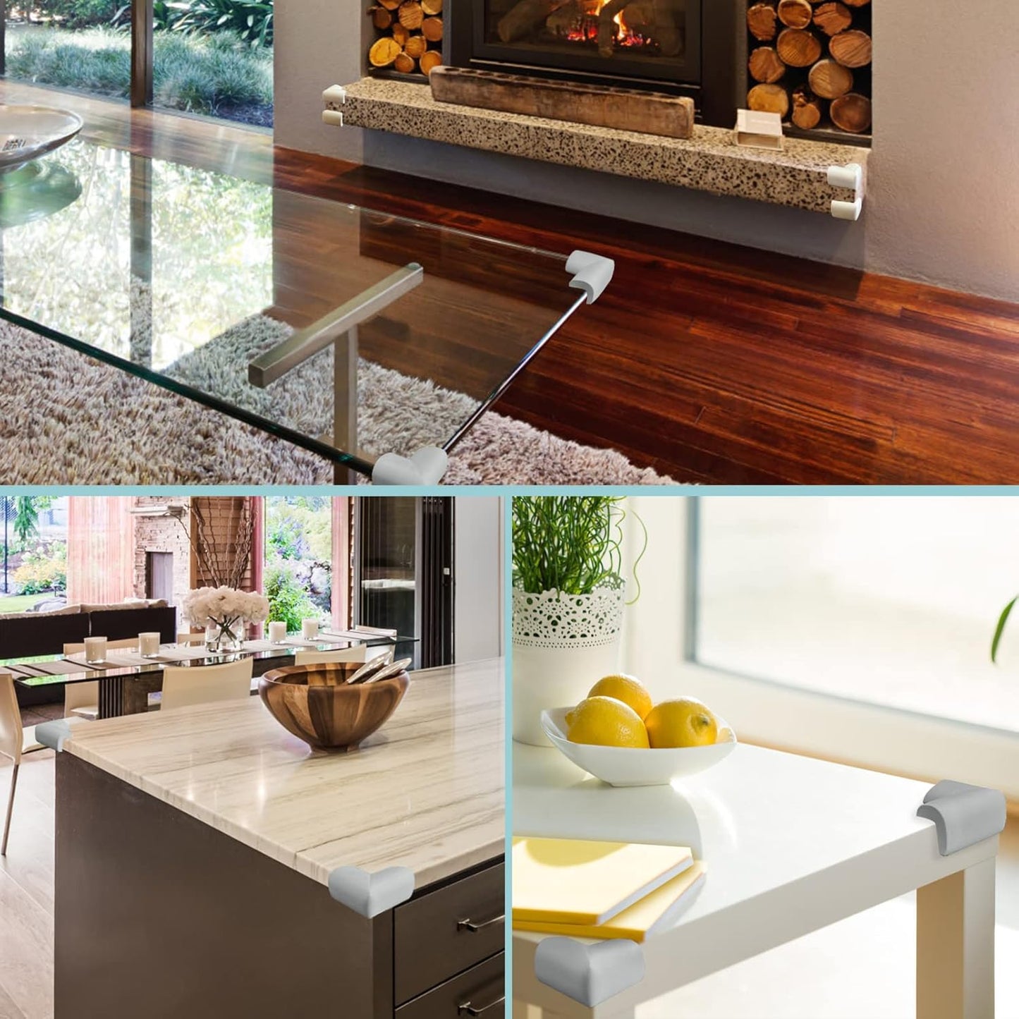 12 Pack Corner Protector Baby Proofing Corners and Edge Guards, Soft Safety Pre-Taped Rubber Foam Furniture Bumper for Fireplace, Table, Stair, Cabinet (Gray)