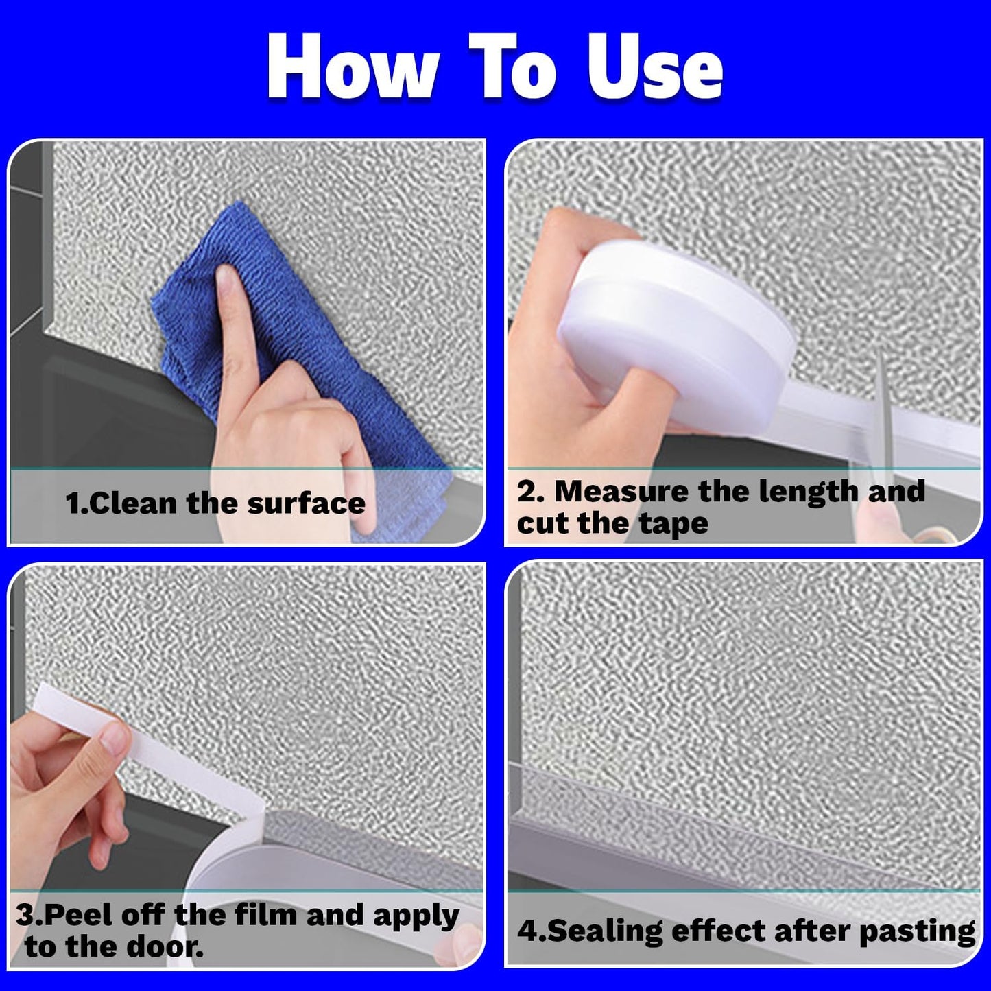 Weather Stripping Door Seal Strip 33 Feet Strip Bottom Draft Insulation Stopper Weatherproof Soundproof for Door Frame or Window Sealer Bathroom Shower Glass Gaps