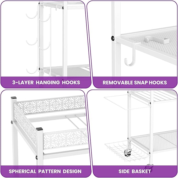 Yoga Mat Storage Rack, Home Gym Storage Rack, VOPEAK Workout Storage for Yoga Mat, Foam Roller, Equipment Gym Storage for Home Exercise and Fitness Gear (Metal)