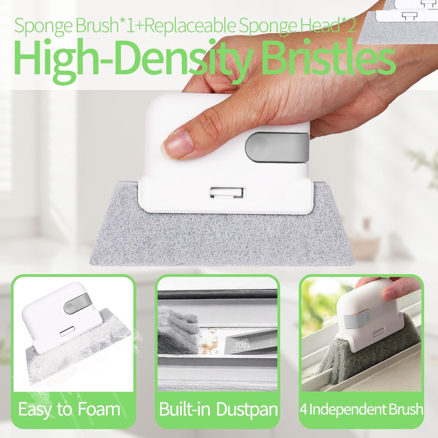 13Pcs Crevice Cleaning Brush Set, Window Groove Cleaning Brush Kit Hard Bristle for Sliding Door, Sill, Tile Lines, Shutter, Corner, Grout, Sink