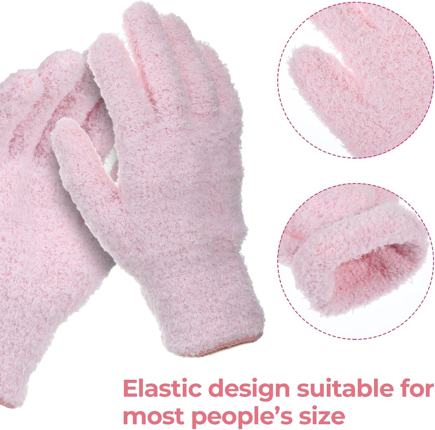 Grevosea 3 Pairs Microfiber Gloves Household Cleaning Glove Plant Dusting Glove Washable Reusable Mittens Gloves for Plants House Cars Blinds Dusting Furniture and Small Objects (3 Colors)