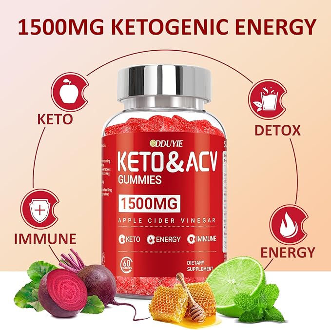 (2 Pack) Apple Cider Vinegar Gummies | Keto ACV Gummies for Supports Metabolism & Fat Burn with Vitamin B6 & B12 | ACV Supplement | Lemon Honey Flavor | 120 Vegan for Women and Men