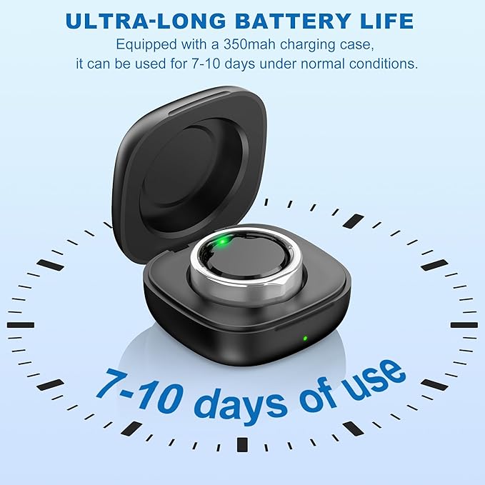 Smart Ring for Women Men - Titanium Health Fitness Tracker Ring with Heart Rate, Step Counting, Calories, Sleep & Stress Monitor for iPhone and Android, No Subscription Fee (Sliver, 6)