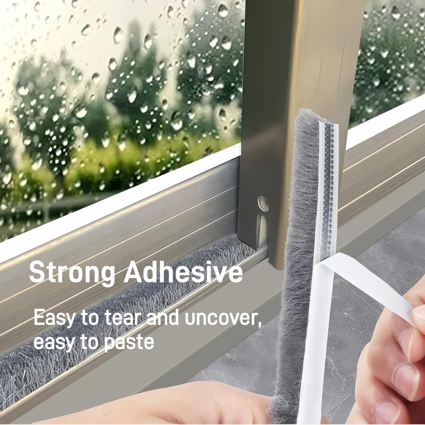 33 Ft Self-Adhesive Weather Stripping Door Seal Strip for Door Window, 0.35" Wide x 0.59" Thick, Gray