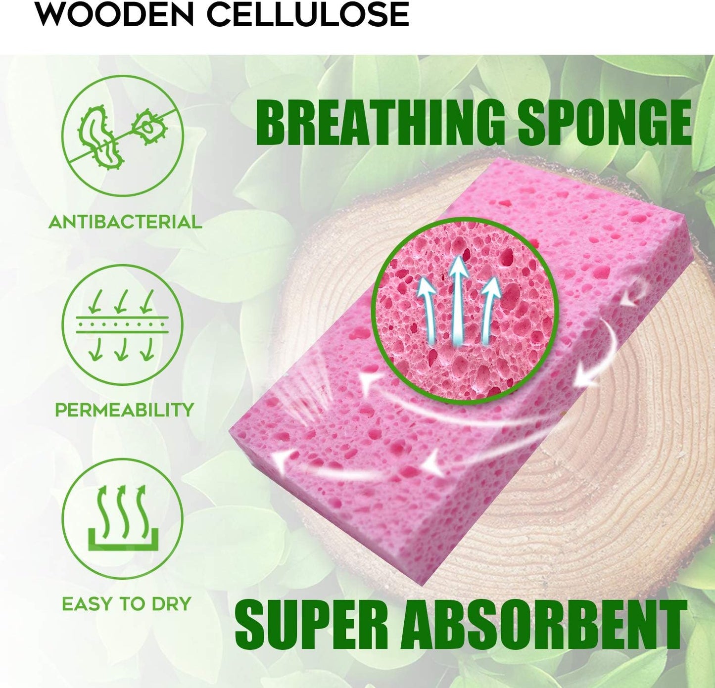 Compressed Cellulose Kitchen Sponges 24Pack,Non-Scratch Biodegradable Natural Sponge Scrub for Dishes Cleaning,Funny Colorful DIY Sponge for Kids
