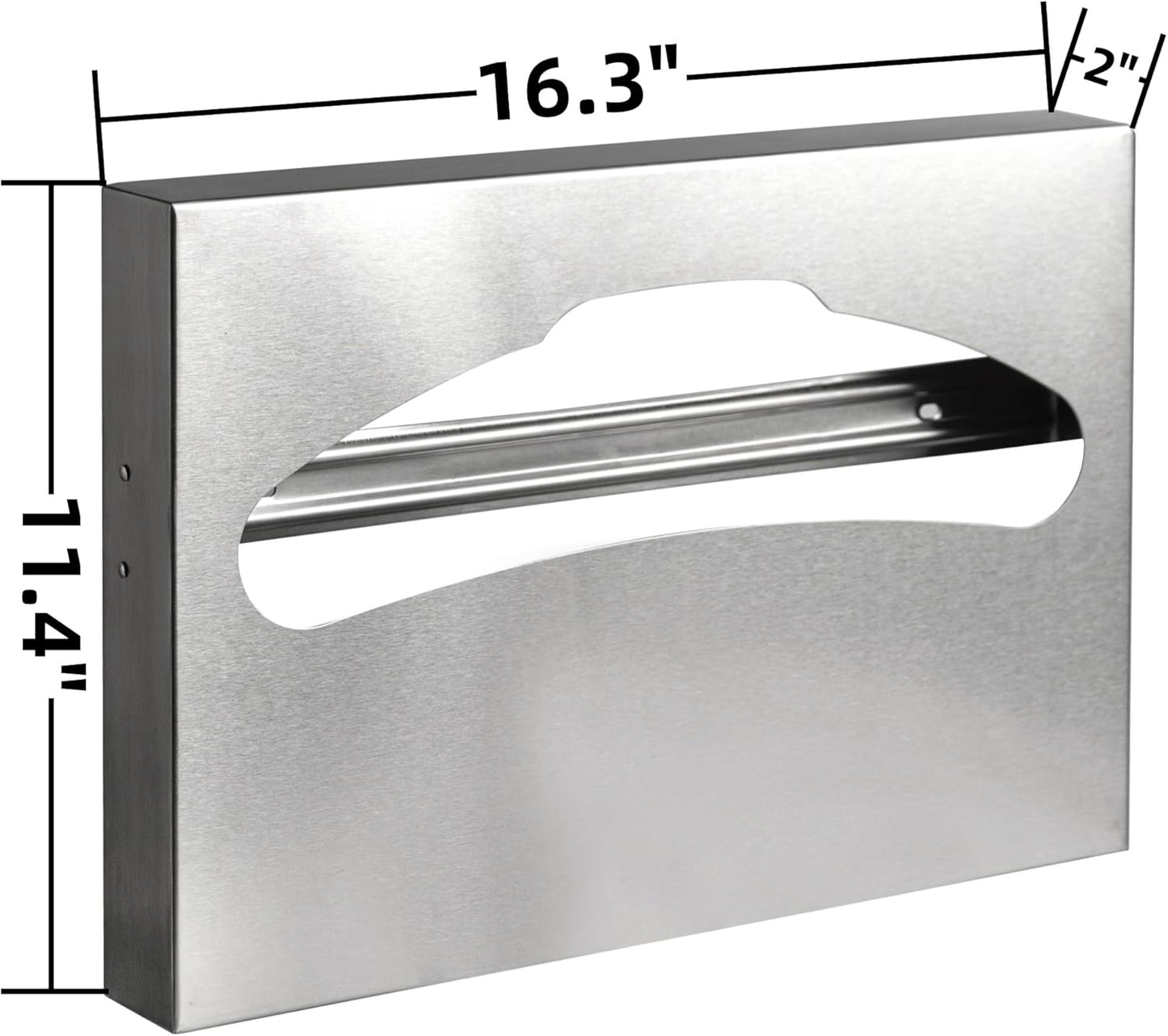 2 Pack Toilet Seat Cover Dispenser,Commercial Stainless Steel Brushed Toilet Seat Cover Holder for Disposable Toilet Seat Covers Wall Mount for Bathroom Restroom
