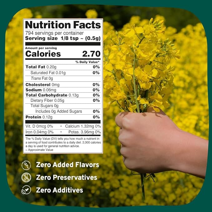 HANDPICK Yellow Mustard Seed (397g/14oz) Non GMO, Gluten Free, 100% Raw, Sourced from India, For Cooking, Pickles, Packed in Resealable Ziplock Pouch