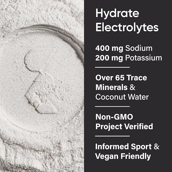 Sports Research® Hydrate Electrolytes Powder - Sugar-Free & Naturally Flavored with Vitamins, Minerals, and Coconut Water - Supports Hydration - Raspberry Lemonade - 90 Servings