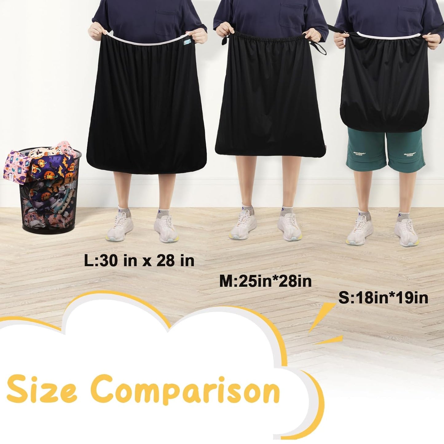 ALVABABY Reusable Diaper Pail Liner for Cloth Diaper,Rubbish Bag,Laundry,Kitchen Garbage Cans (Black Grey, Small Size：5 Gallon) LLS-B2629