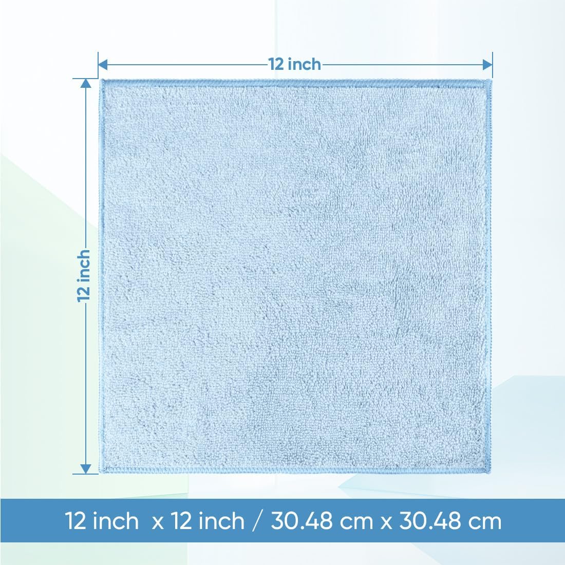 HOMEXCEL Microfiber Washcloths 12 Pack, Highly Absorbent and Soft Face Towel, Multi-Purpose Wash Cloths for Bathroom, Gym, Hotel, Spa and Kitchen, Multicolor 12x12 Inch, Blue