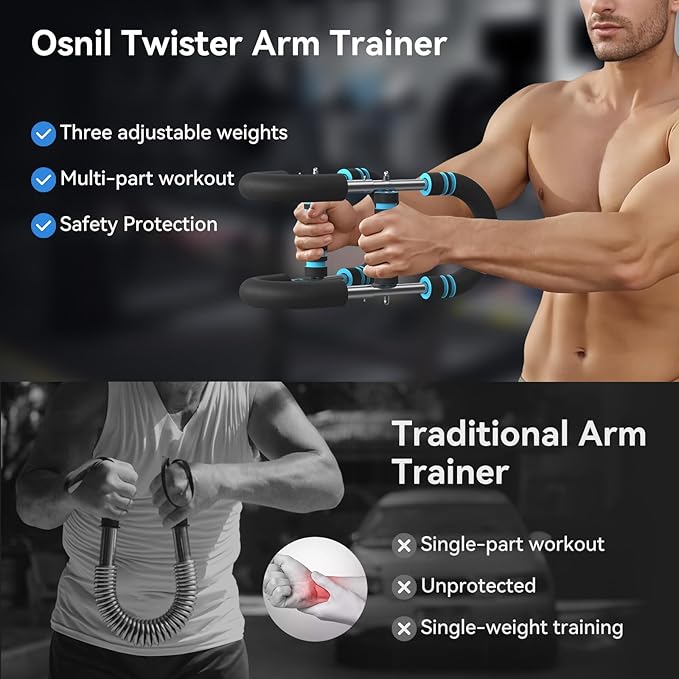 Twister Arm Trainer Adjustable 60-85-110lbs Forearm Strengthener Chest Clip Muscle Resistance Exercise Equipment for Man