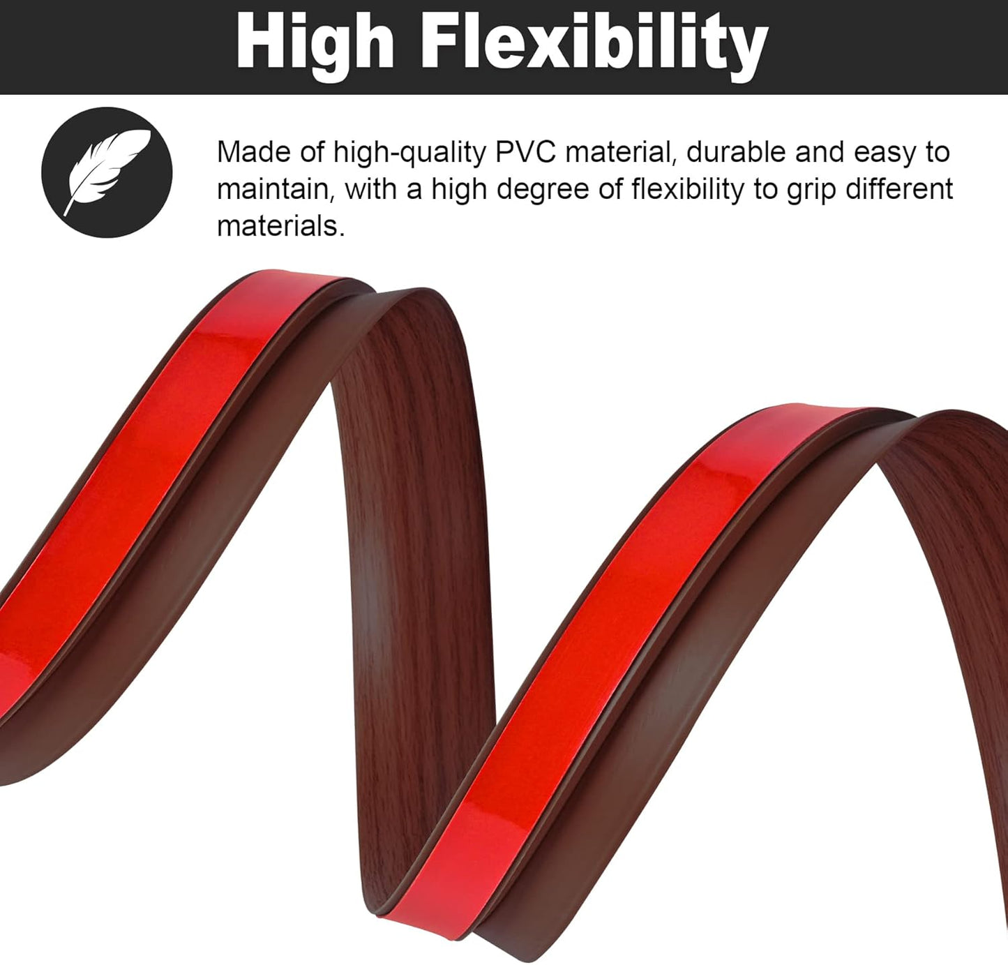 10Ft Carpet Floor Transition Strip, Self Adhesive Floor Edging Trim Strip for Doorway, PVC Floor Divider Threshold Cover Suitable for Threshold Height Less Than 5 mm - Red Wine