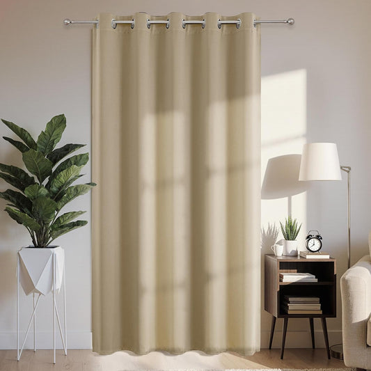 Joydeco Blackout Patio Sliding Door Curtains 108 Inches Long, Grommet Privacy Room Divider Curtains, Extra Wide Thermal Blackout Drapes for Bedroom Living Room (Light Beige, 70Wx108L, 1 Panel)