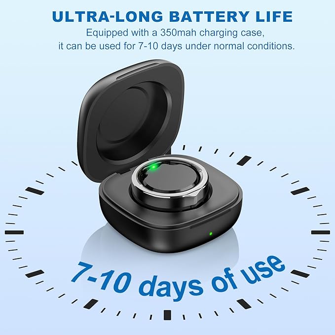 Smart Ring for Women Men - Titanium Health Fitness Tracker Ring with Heart Rate, Step Counting, Calories, Sleep & Stress Monitor for iPhone and Android, No Subscription Fee (Black, 11)