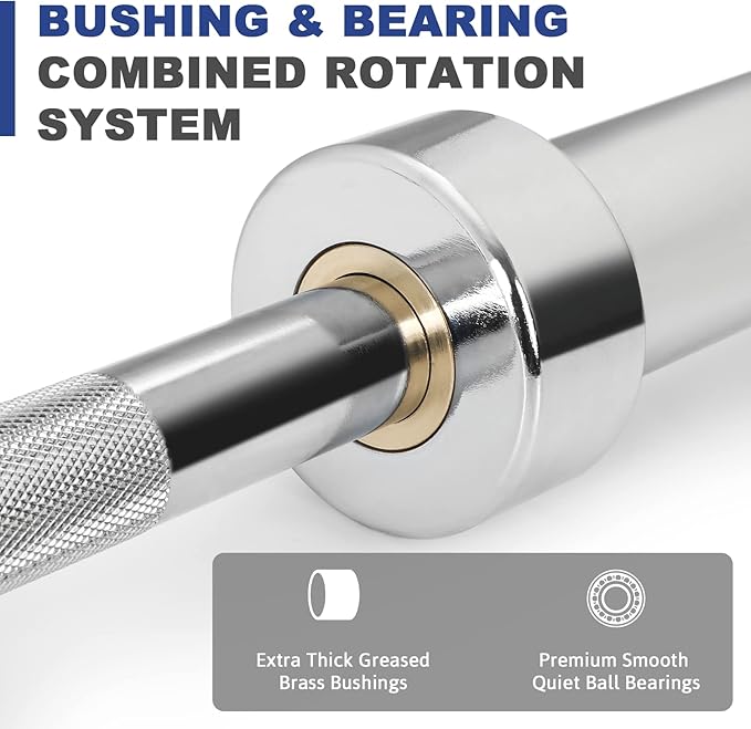 LIONSCOOL Premium 4ft/4.9ft/6ft Barbell for Strength Training and Olympic Weightlifting, 2 Inch Bar for Squats, Curls, Deadlifts, Presses, Hip Thrusts, 350lbs/500lbs/700lbs Weight Capacity