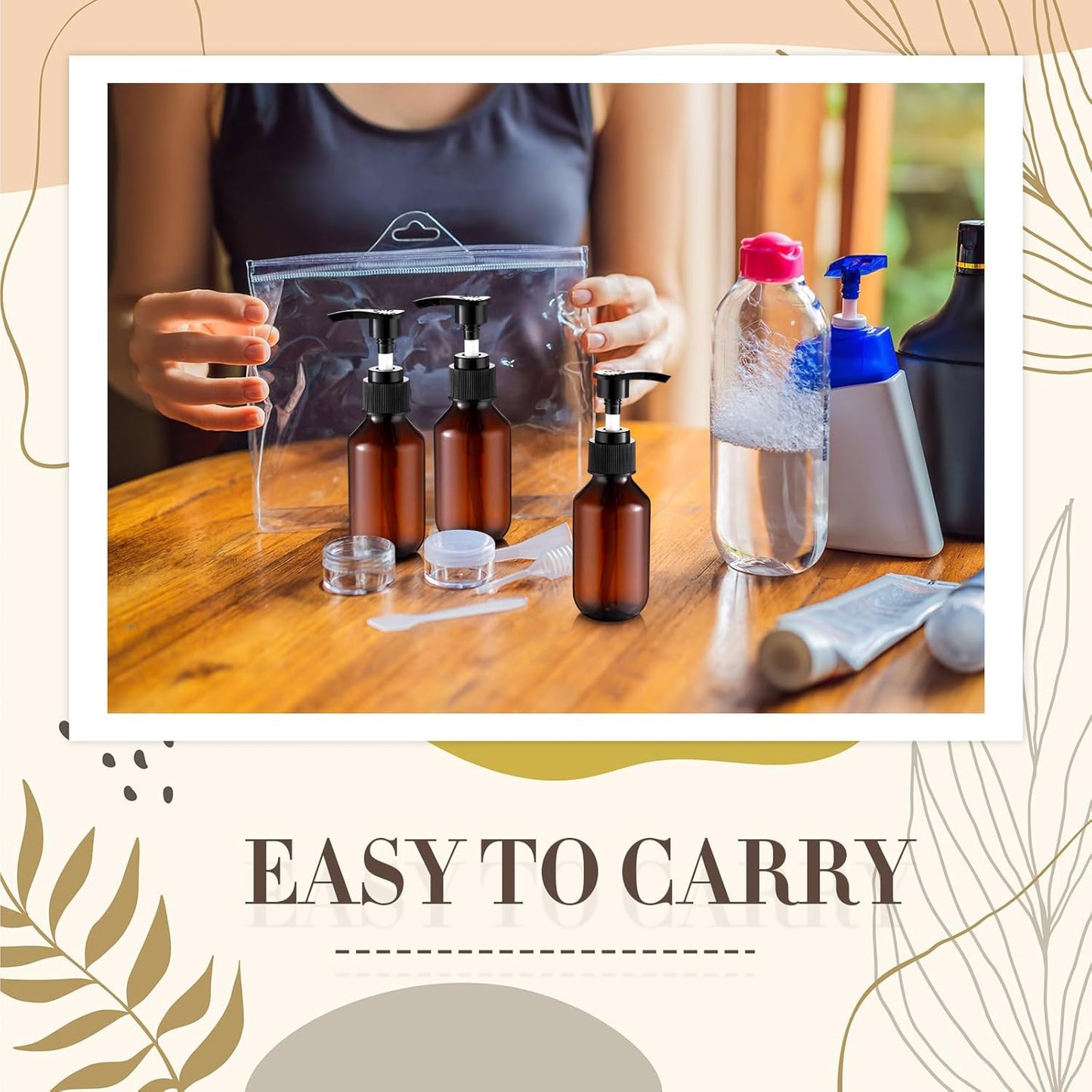 Tessco for you 12 Pack Amber Soap Dispenser Empty Plastic Pump Bottles Dispenser Refillable Shampoo Container for Hand Sanitizer Soap Lotion Body Wash Conditioner Bathroom Kitchen Travel(3.4 Oz)