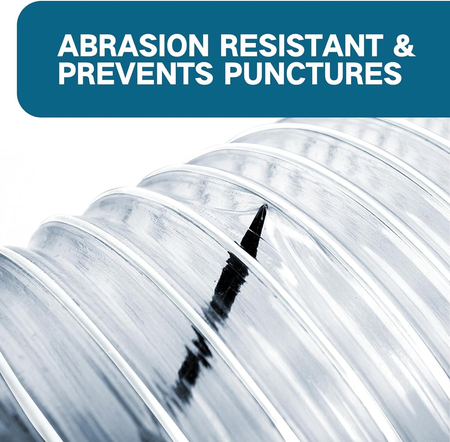 Heavy PVC Dust Collection Hose 5" x 10', Puncture Resistant PVC Dust Collection Hose with Carbon Steel Wire Coil for Woodworking, Workshops, Dust Collectors