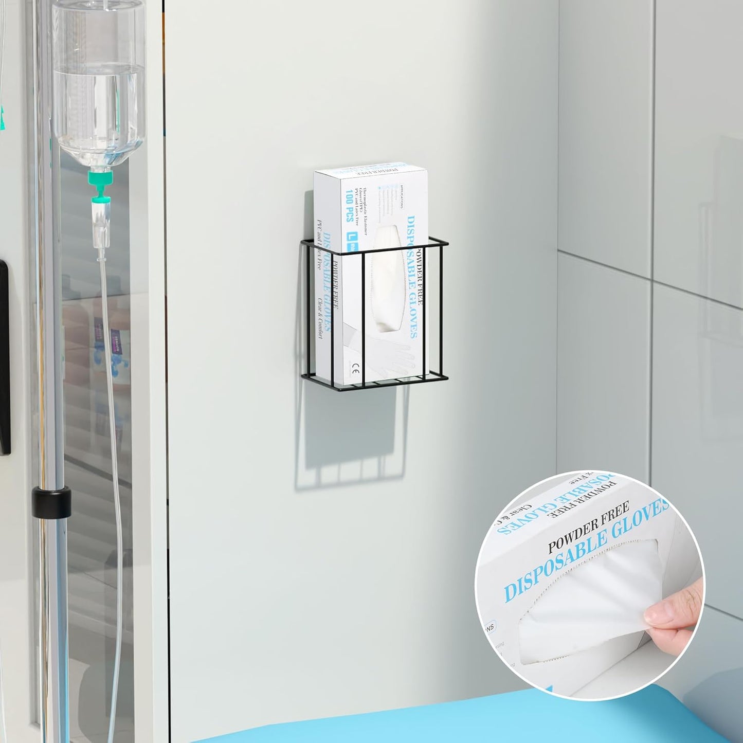 Magnetic Glove Box Holder Wall Mount, Disposable Glove Dispenser, Rubber Latex Tissue Box Organizer for Tool Garage Workshop Kitchen