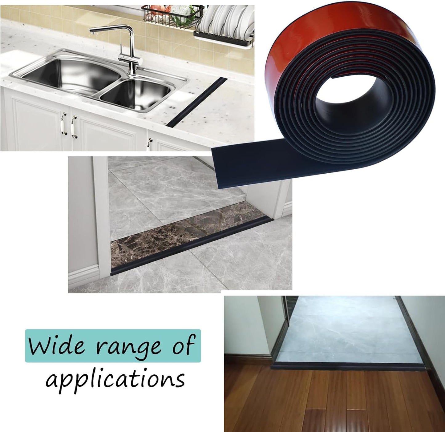 Floor/Door Flat Transition Strip & Self Adhesive Floor Vinyl Floor Edge Trim Laminate Floor Gap Covering Joining Strip