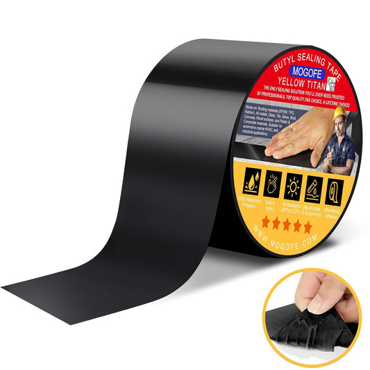 RV Roof Sealant Tape Black, 2 Inch x 50 Feet RV Repair Roof Sealer Seal Tape UV-Resistant Waterproof Sealant Tape for RV Repair, Camper, Trailer, Boat Sealing, Leaking Roof, Window