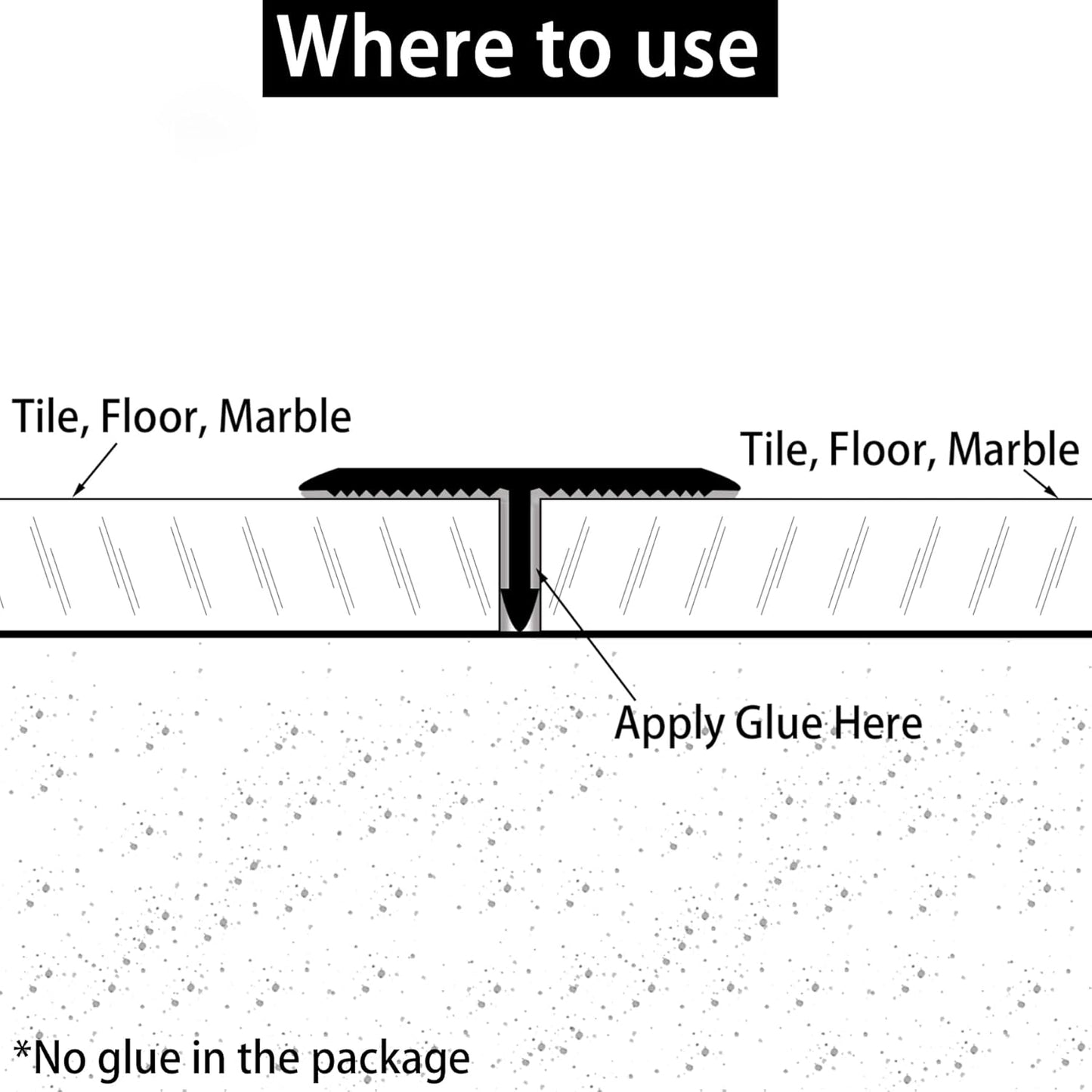 3Pcs Aluminum T Molding Trim & Floor Transition Strips, Flat Divider Strip for Door Threshold and Joining Flooring Gaps of Laminate Planks Tile (2.9Ft x 1.6In, Matte Black)