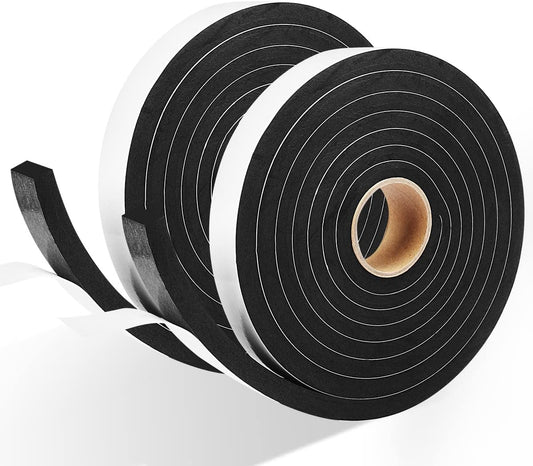 2 Rolls Weather Stripping Door Seal, 3/4'' W x 3/8'' T Foam Tape Close Cell, Single Sided Weather Strip for Door or Window, (Total 16.5 Feet Long)…