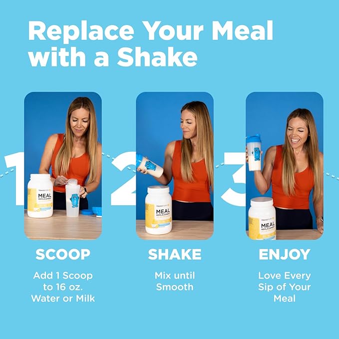TransformHQ Meal Replacement Shake Powder 7 Servings (Peach Milkshake Flavored) - Gluten Free, GMO Free