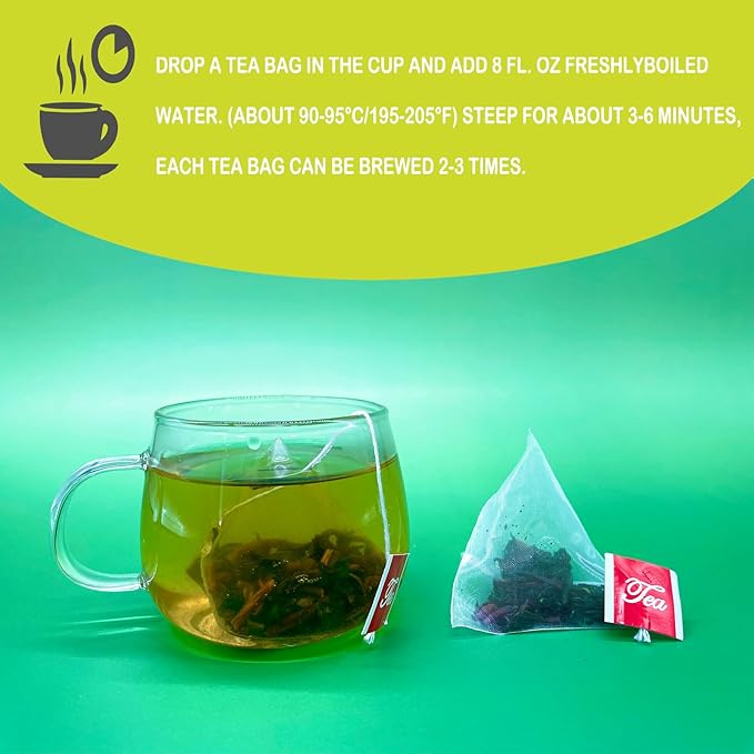 Samcci - Dandelion Leaf & Root Tea bags, 50 Teabags, Natural Roasted Dandelion Herbal Tea for Liver & Kidney Health, Support Digestion & Enhance Immune System, Caffeine Free