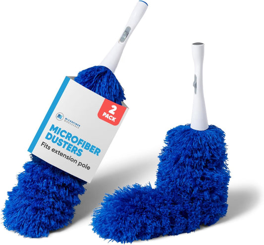 2 Pack of Microfiber Flexible Dusters | from Microfiber Wholesale | Clean Ceiling Fans, Cobwebs, Light Fixtures, Delicate Objects