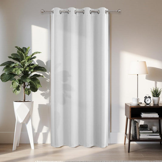 Joydeco Blackout Door Curtain for Doorway Privacy 78 Inches Long, Grommet Closet Curtain for Open Closet, Room Divider for Bedroom Living Room (Greyish White 52Wx78L, 1 Panel)