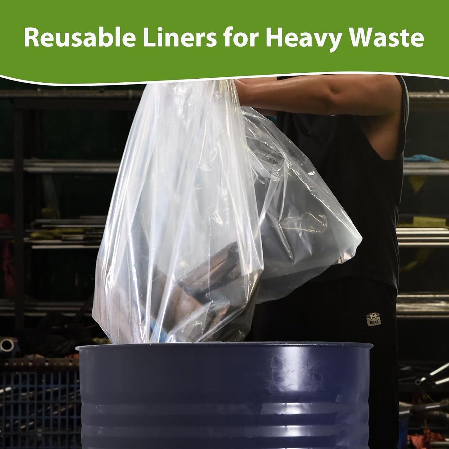 Dust Collector Bags 6pcs two-sided 7mil 19.5" diameter (31" width x 40" length) for Harbor Freight Central Machinery 70 Gallon Dust Collector (6)