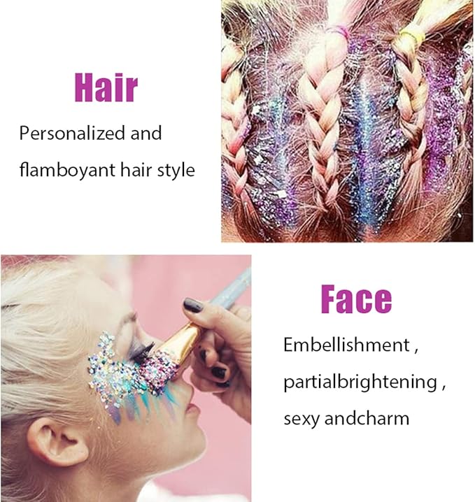 Red Face Glitter Gel,Halloween Singer Concerts Rave Accessories,Music Festival Body Glitter Gel,Christmas Sequins Face Glitter Paint Makeup,Sparkling Hair Chunky Glitter for Women,50ML