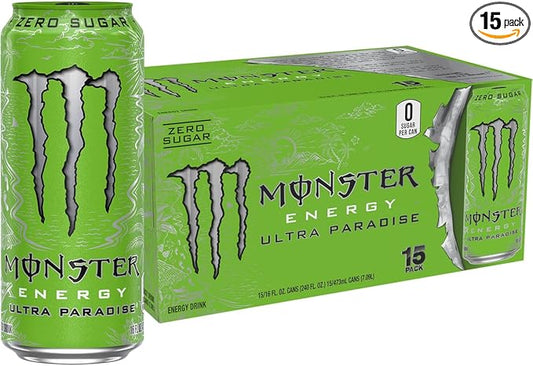 Monster Energy Ultra Paradise, Sugar Free Energy Drink, 16 Ounce (Pack of 15)