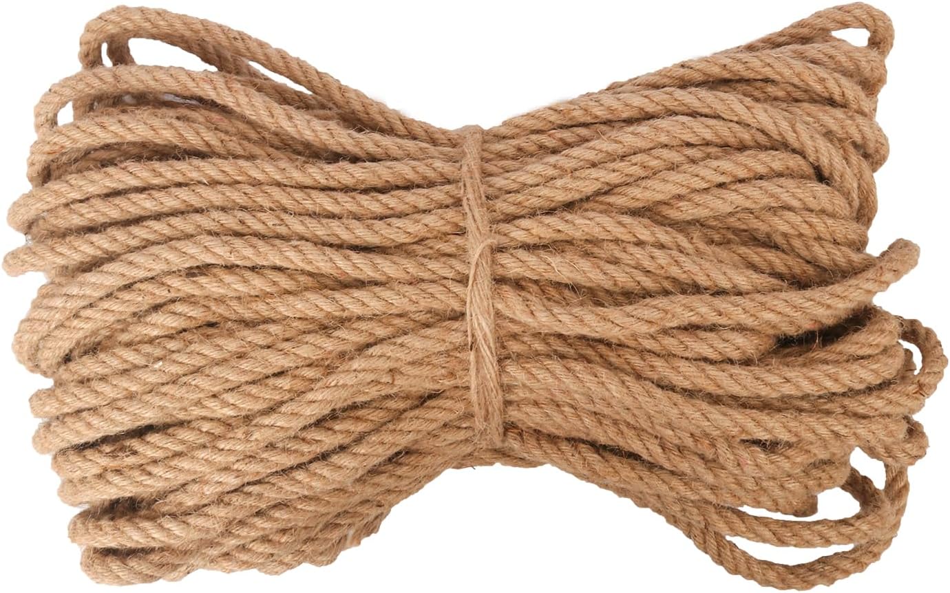 1/2 inch Hemp Rope, 164 Feet Twisted Manila Rope for Scratching Posts, Camping, Garden, Crafts, DIY Projects