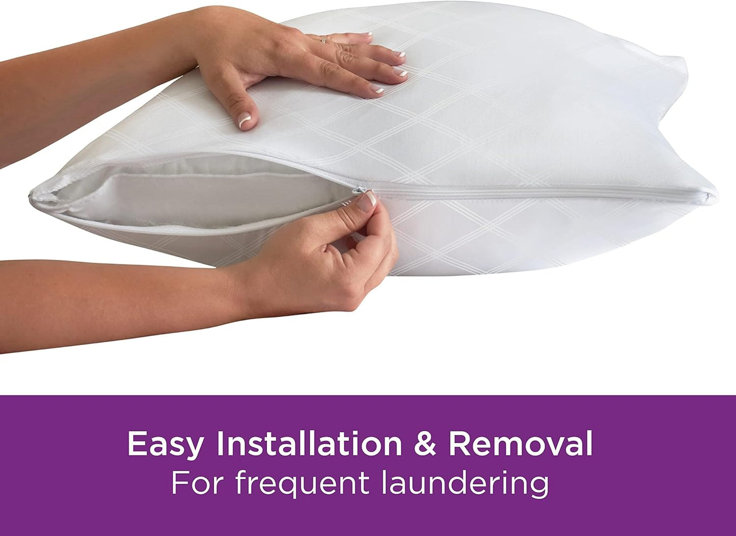 Set of 4 King AllerEase Pillow Protectors - Temperature Balancing, Allergist Recommended - Premium Breathable, Zippered Protectors