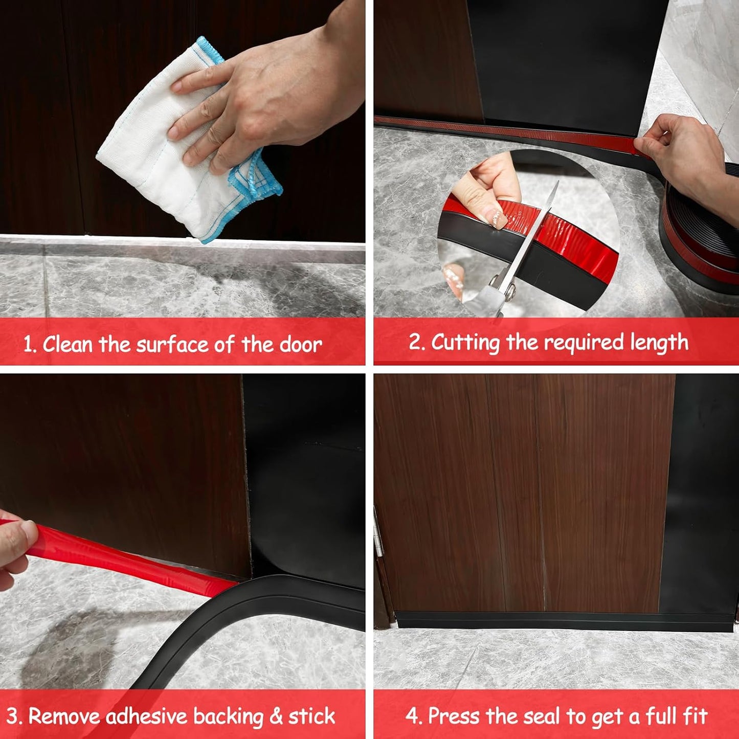 Silicone Weather Stripping, Door Draft Stopper Window Seal Strip for Gaps of Door & Windows, Garage Door Under Bottom, Sealing Tape Shower Doors Sweep (Gray, 2 inch x 20 Ft.)