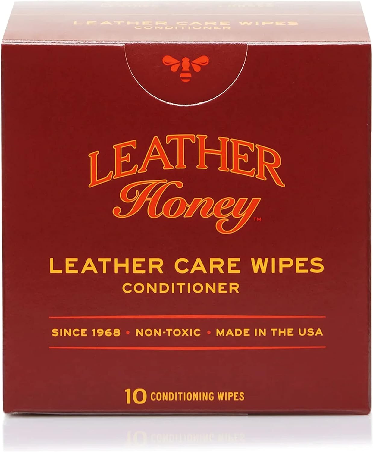 Leather Honey Conditioner Wipes: Restore Leather On-The-Go. Protect & Condition Any Color of Leather Couches, Car Seats, Purses, Shoes, Bags & Tack. Made in the USA! 10 Non-Toxic, Ready-to-Use Wipes