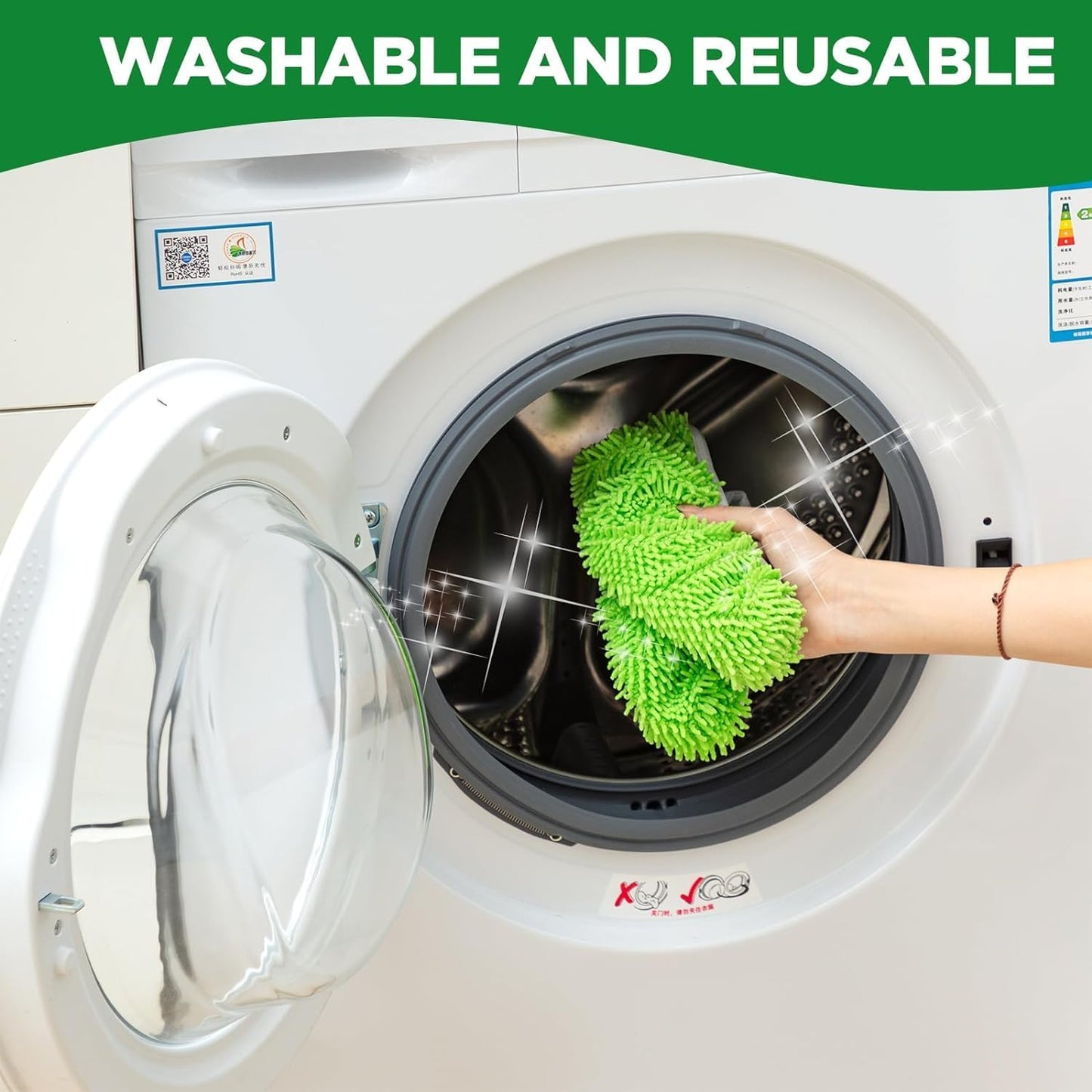 8PCS Reusable Microfiber Mop Pads Washable Wet Pads Compatible with Swiffer Sweeper Refills Pads for Wet & Dry Sweeping Cloths Mop Head Replacement for Household Cleaning