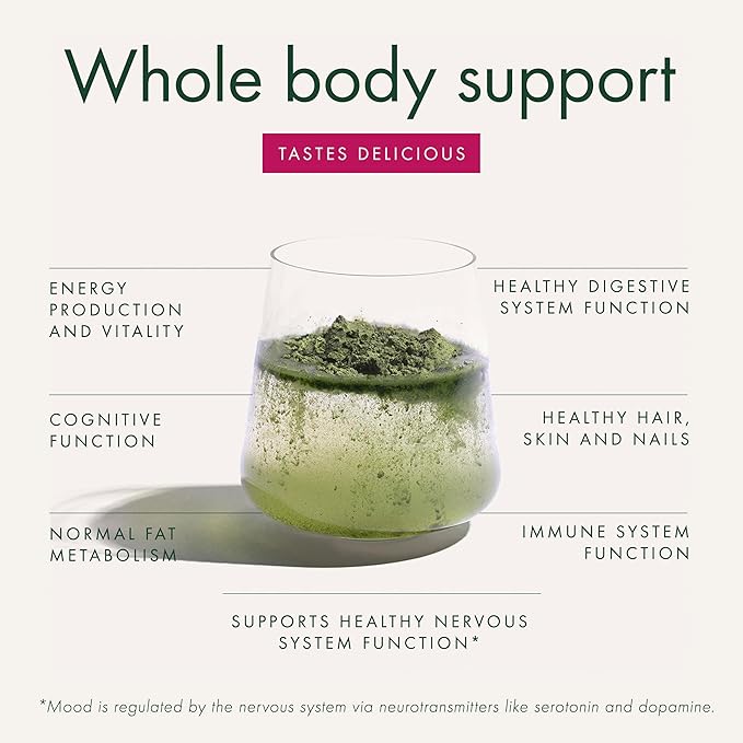 WelleCo The Super Elixir Daily Greens Powder, Probiotic Drink Mix with Whole Foods, Gluten Free, Vegan Gut Health Powder, Energy, Immunity, Healthy Skin, Hair & Nails (300g, Mixed Berry)