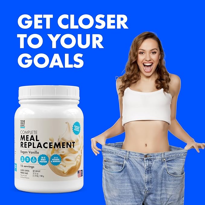 Yes You Can! Meal Replacement Shake - 20G Protein, 5G Fiber, 21 Vitamins & Minerals - Meal Replacement Protein Powder - Complete All-in-One Nutrition - 15 Servings (Vanilla) - 2 Pack