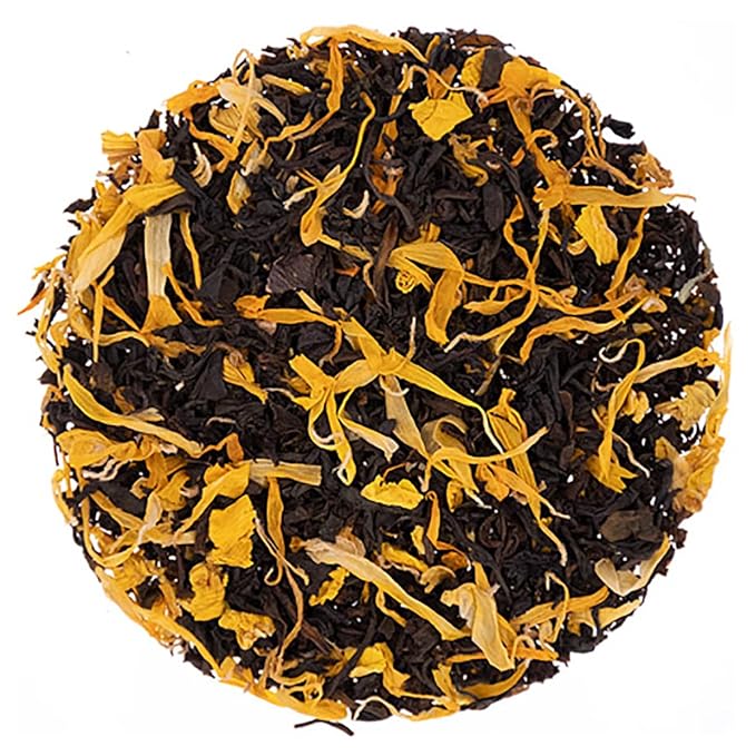 Pomegranate Lemon Organic Black Tea | Loose Leaf Black Tea Blend with Fruity Citrus Flavor | Refreshing Hot or Iced Tea | 4oz Resealable Pouch | Organic Tea | Bright & Coppery Infusion