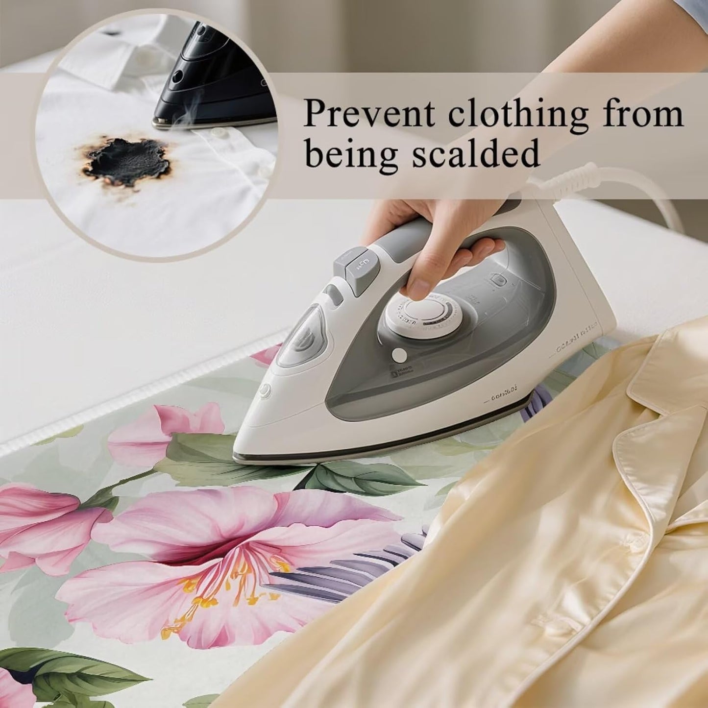 Hummingbird Ironing Mat for Table top Washer,Dryer,Countertop,Floral Print Portable Iron Pad Blanket for Washer Dryer Countertop Travel 32 x 16 Inch Small Ironing Pads