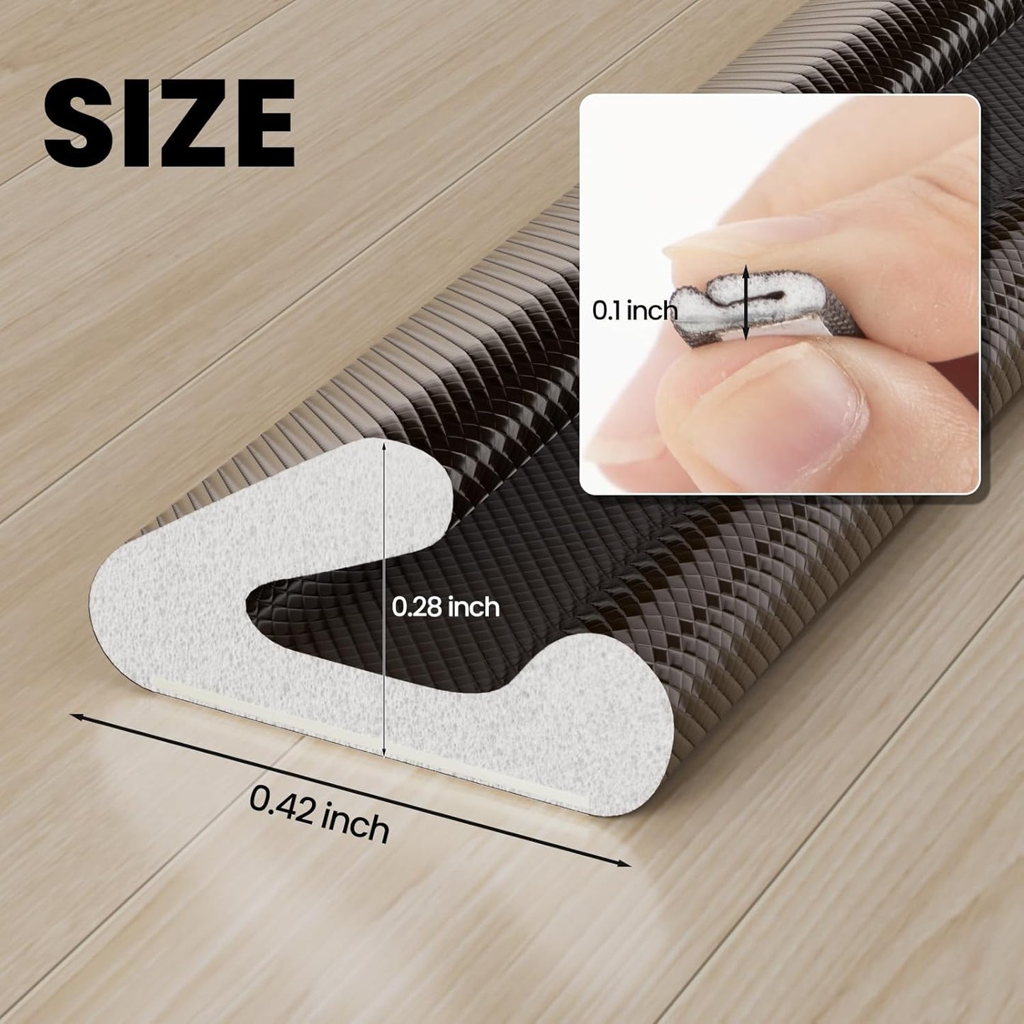 V Shape Foam Weather Stripping Door Frame Seal Strip 2Pcs×26FT Brown, Draft Stopper, Insulation Winter, Weatherstripping, Gap Sealing, Soundproofing, Self-adhesive Used for Exterior Front Door Side