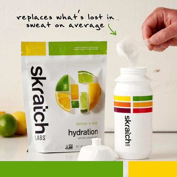 Skratch Labs Hydration Powder | Sport Drink Mix | Electrolytes Powder for Exercise, Endurance, and Performance | Lemon + Lime | 60 Servings | Non-GMO, Vegan, Kosher
